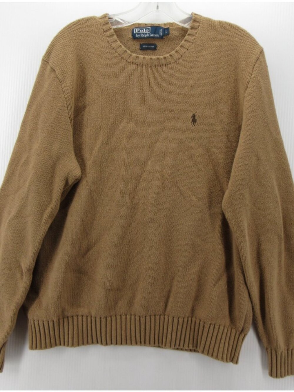VINTAGE Ralph Lauren Polo Sweater Large Pullover Ribbed Chunky Pony